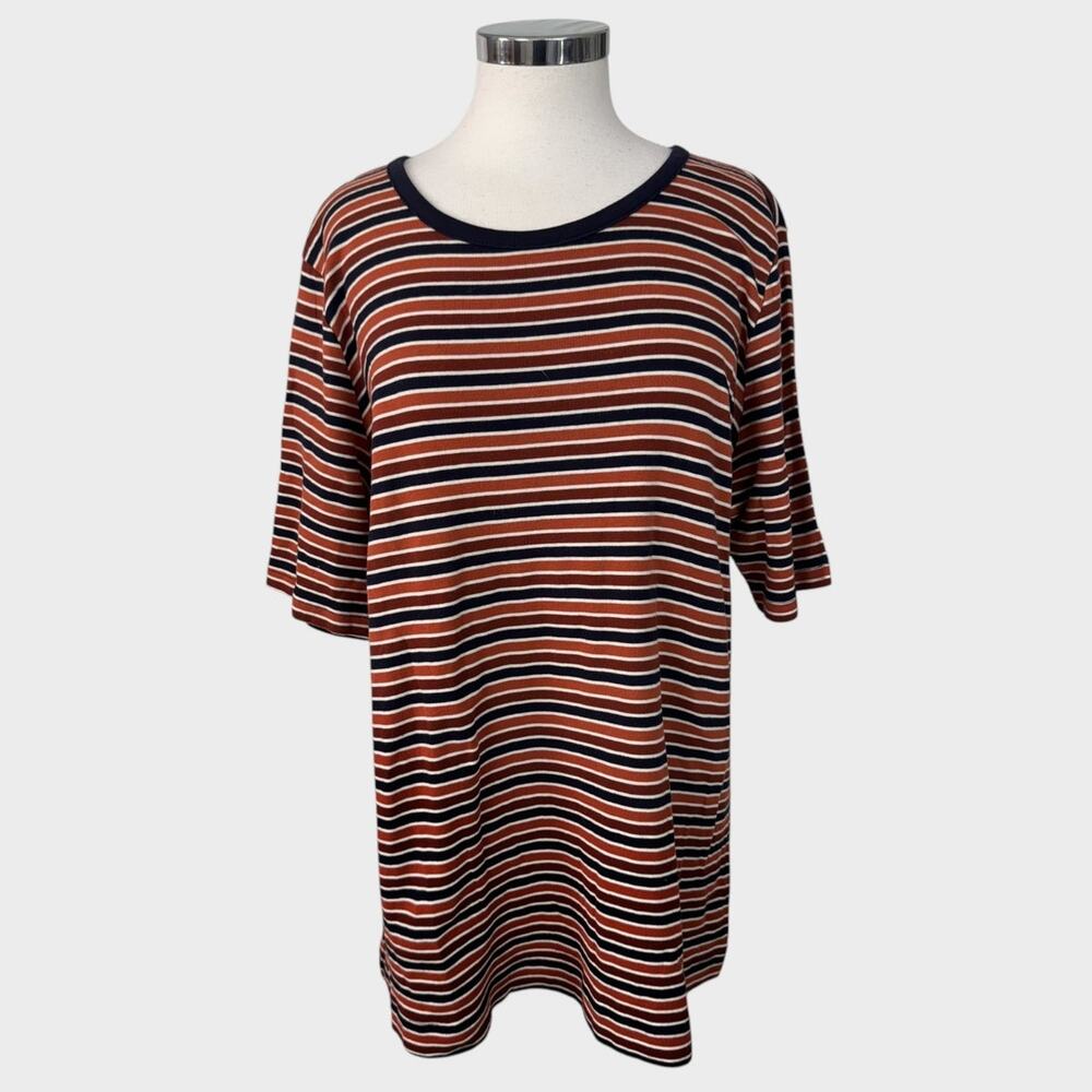 Duluth Trading Company Womens Size 1X Short Sleeve Striped Long TShirt